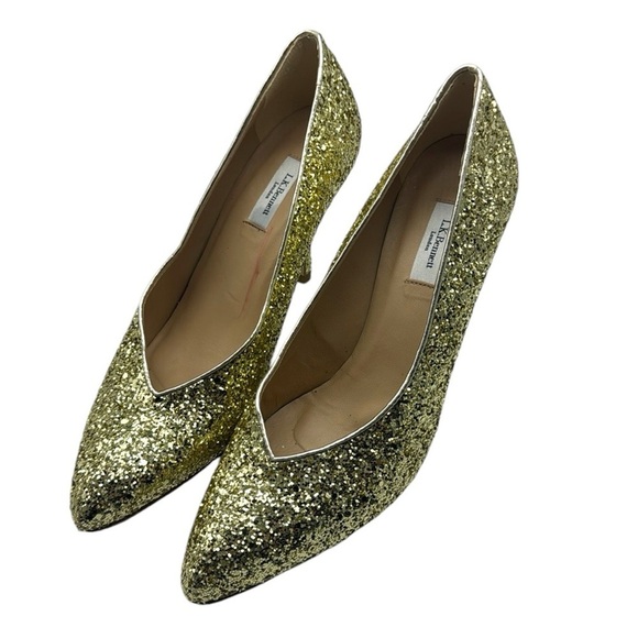 LK Bennett Gold Sparkle Heels Size 39 - Picture 1 of 14